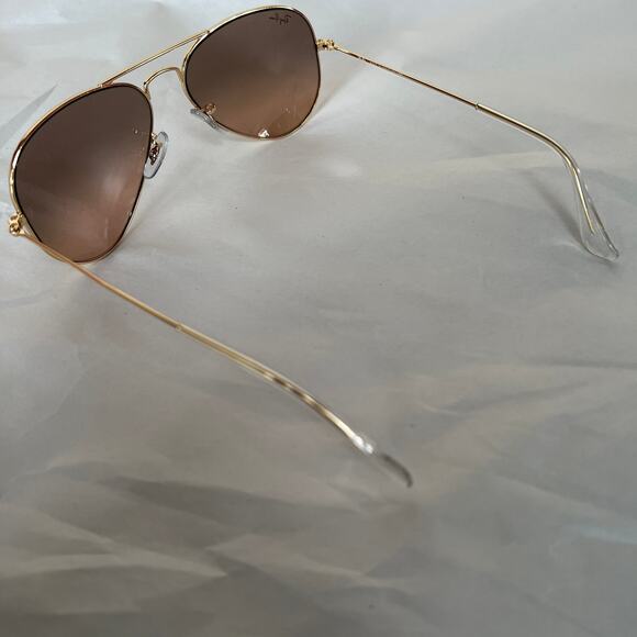 New Ray-Ban RB3025 Aviator Sunglasses Gold Frame Gradient Brown Lens 55mm Case - Picture 11 of 14